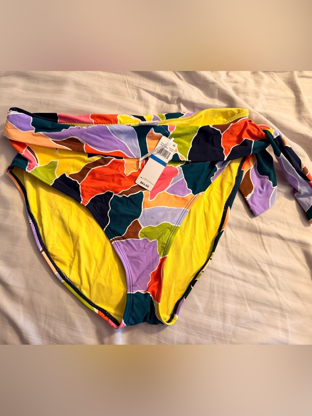 Anne Cole Multicolor Floral-Abstract Bikini Bottoms - Pink, Orange & Green